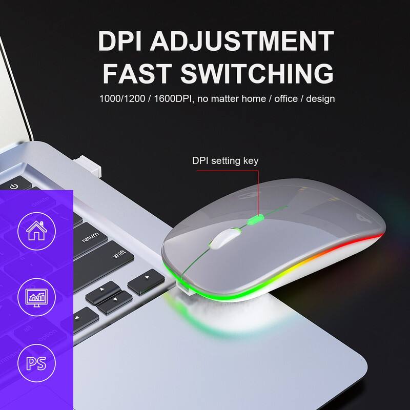 DPI ADJUSTMENT FAST SWITCHING  
1000/1200 / 1600DPI, no matter home / office / design  
DPI setting key