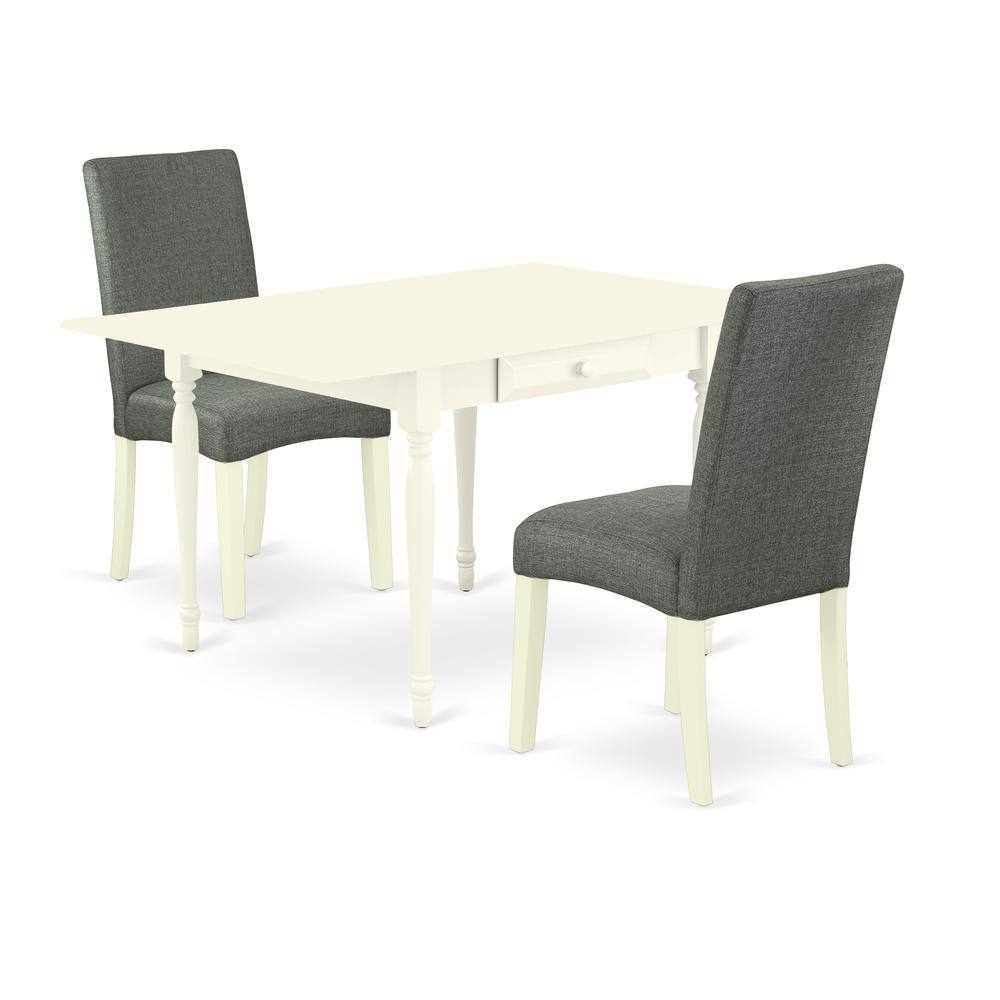 Left. East West Furniture - Dining Room Set Linen White - Brown.