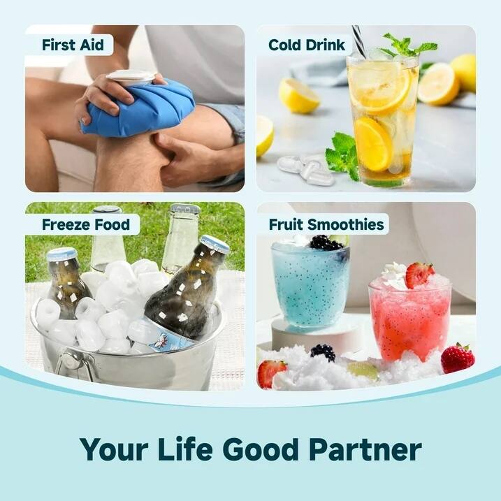 First Aid  
Cold Drink  
Freeze Food  
Fruit Smoothies  

Your Life Good Partner