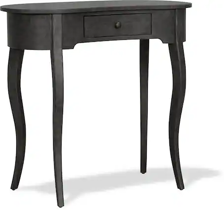 Front. Finch - Thaddeus Console Oval Table - Dark Gray.