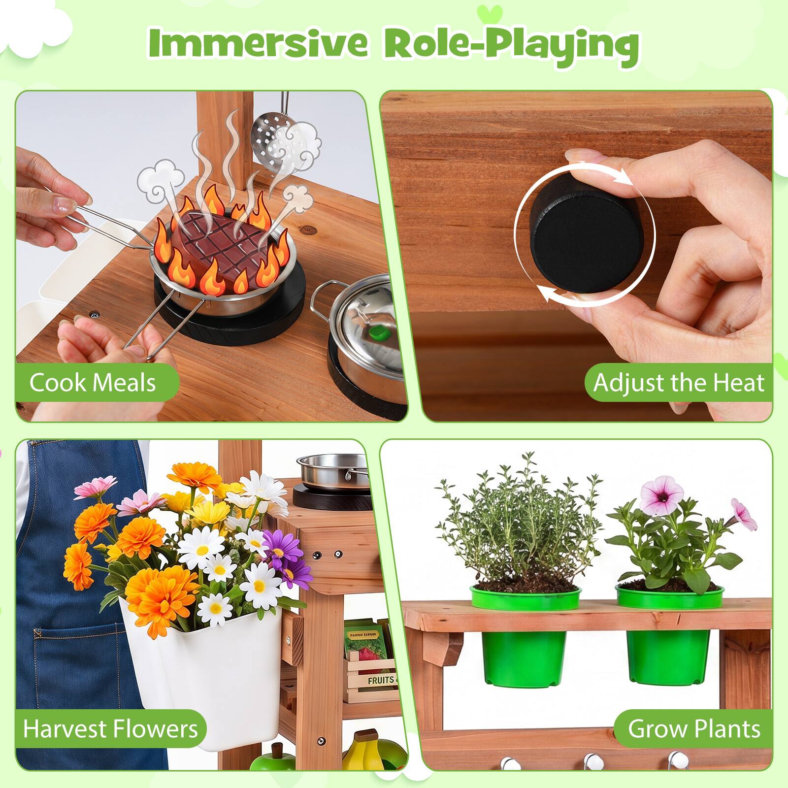 Immersive Role-Playing

- Cook Meals
- Adjust the Heat
- Harvest Flowers
- Grow Plants