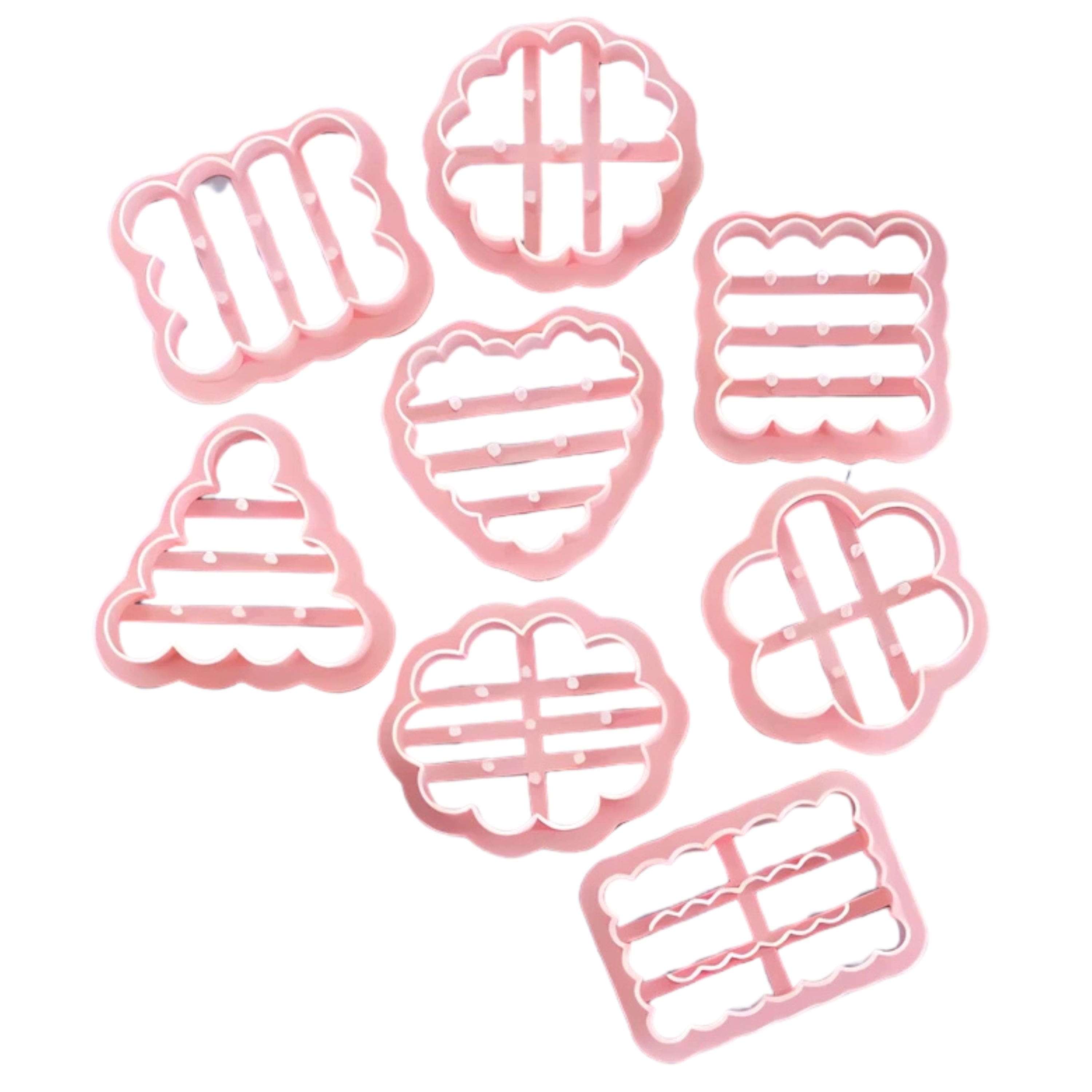Kitcheniva - Plastic Biscuit and Cookie Cutter Set 8 Pcs