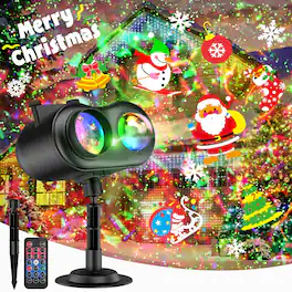 Dazzed Corner - Christmas Projector Lights, 20 Slides/160 Patterns, Holiday Light Projector with Remote & Timer - Black