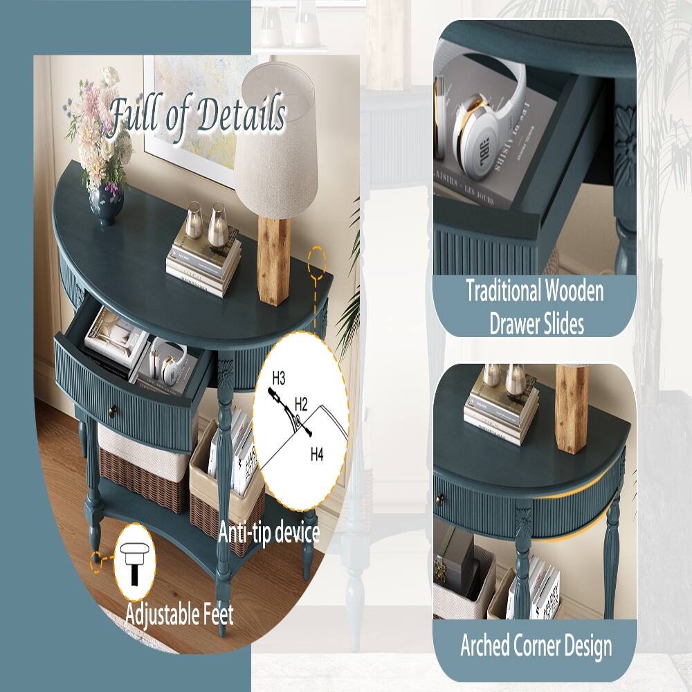 Full of Details

Traditional Wooden Drawer Slides

H3
H2
H4

Anti-tip device

Adjustable Feet

Arched Corner Design