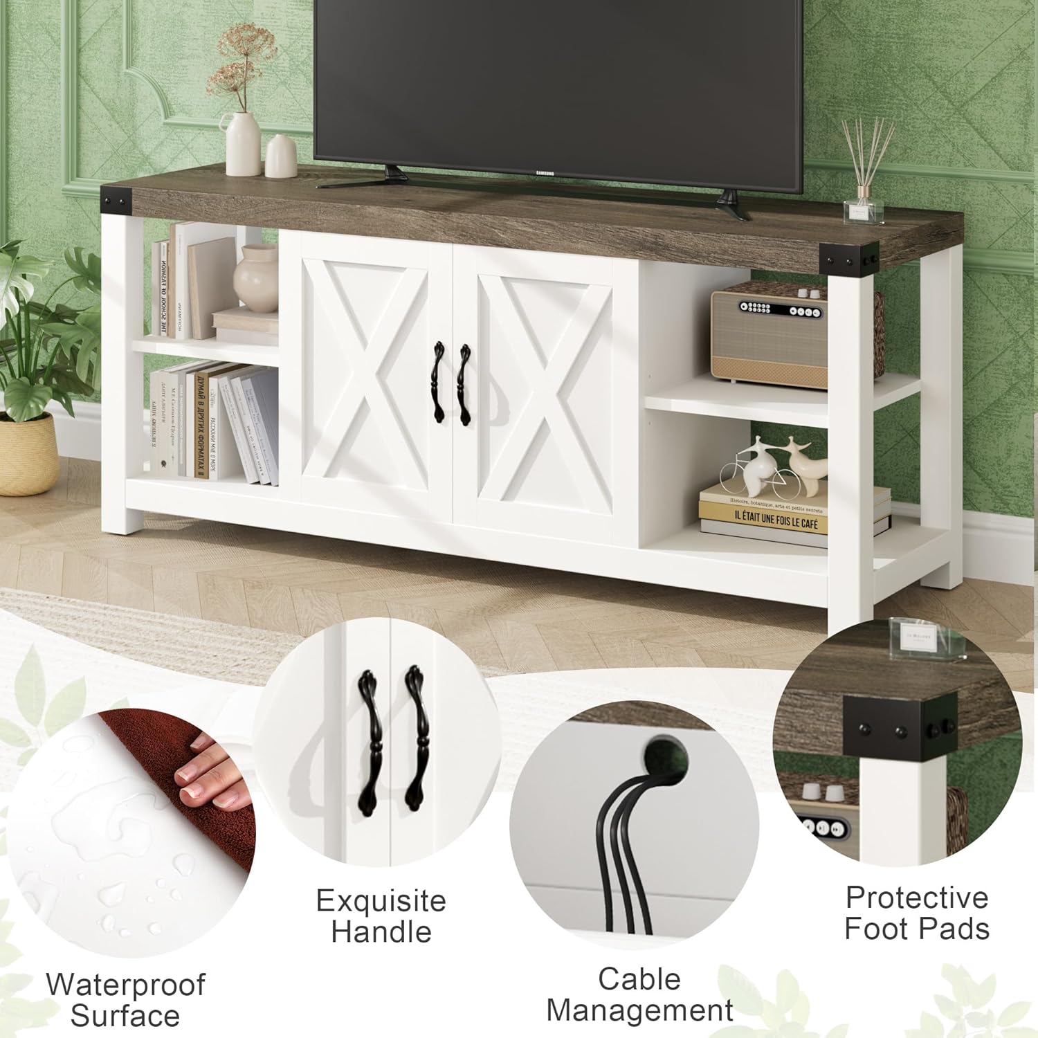 - Waterproof Surface
- Exquisite Handle
- Cable Management
- Protective Foot Pads