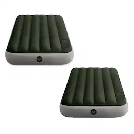 Intex - Dura-Beam Standard Downy Air Mattress w/Built-In Foot Pump, Twin, 2 Pack - Black