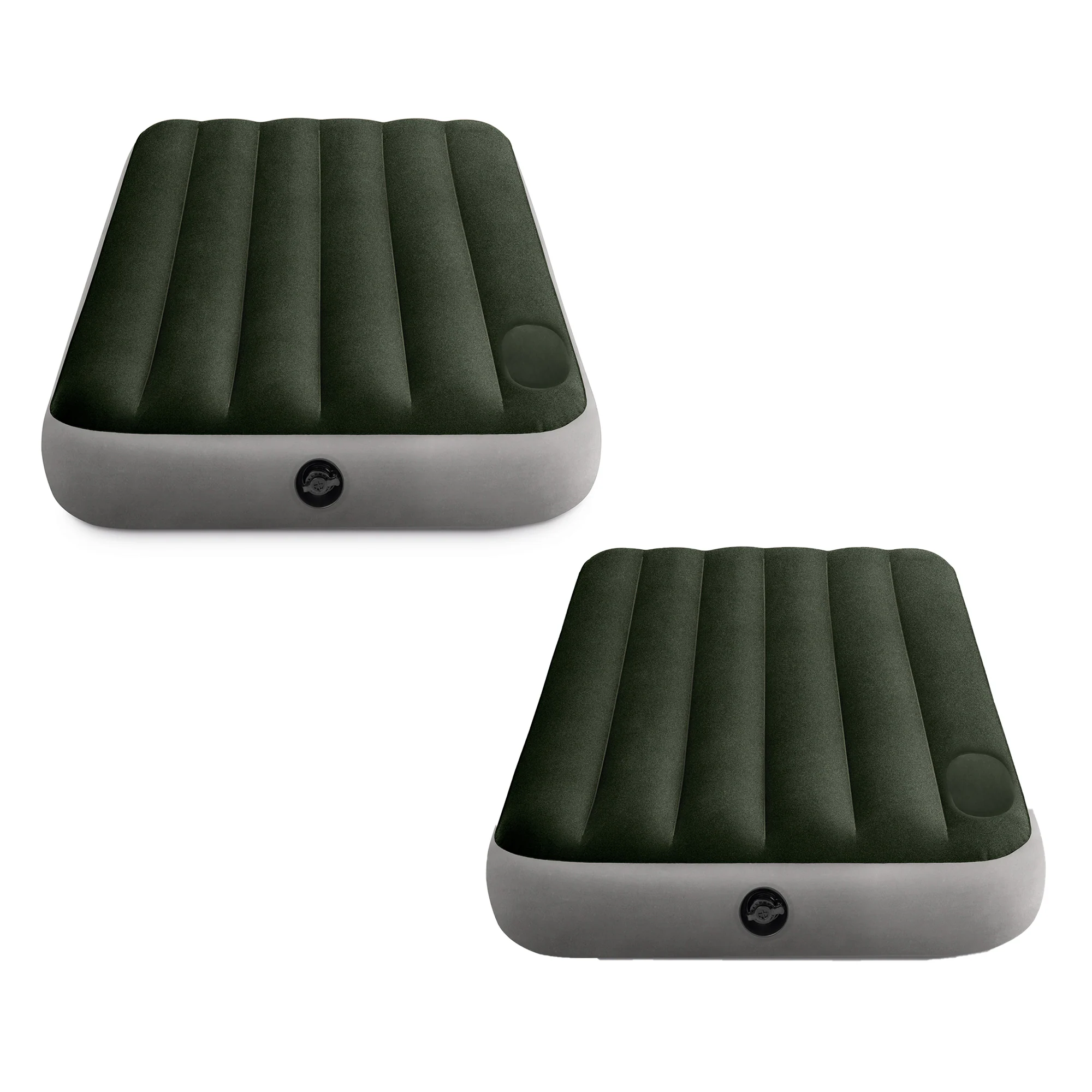 Front. Intex - Intex Dura-Beam Standard Downy Air Mattress w/Built-In Foot Pump, Twin, 2 Pack - Black.