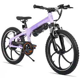 JOYSTAR - STARMOTO Electric Bike 250W, 20 Inch Ebike, 24V 5.2Ah Removable Battery, Commuter Electric Bicycle, 15.5 MPH - Purple