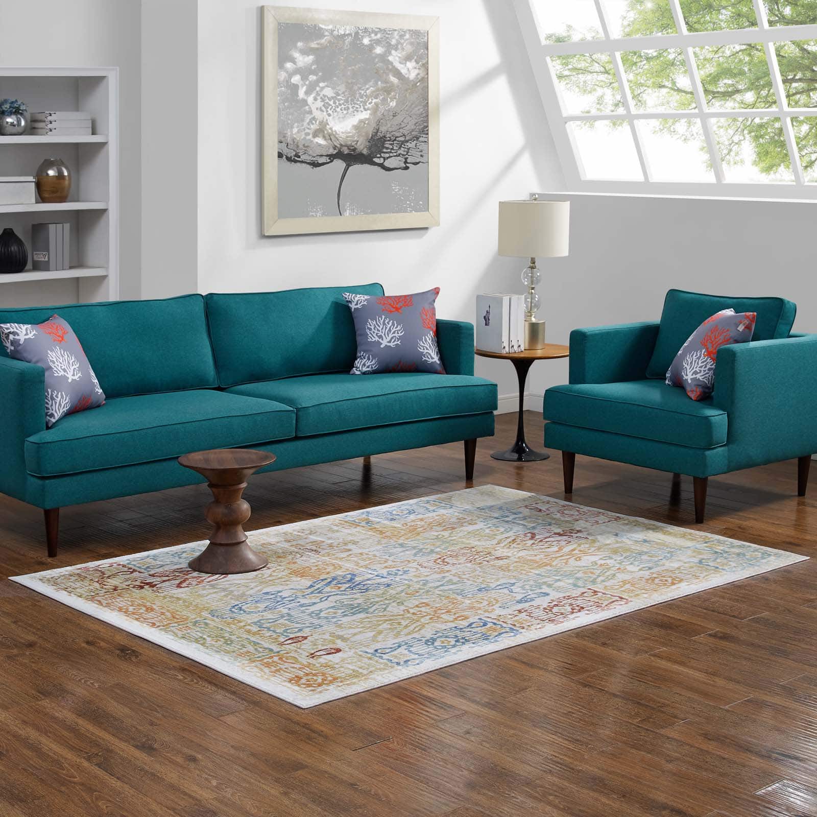 Modway - Solimar Distressed Southwestern Aztec Area Rug - Multicolored