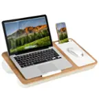 Front. LapGear - Home Office Lap Desk (Fits up to 15" Laptop) - White Oak Woodgrain.