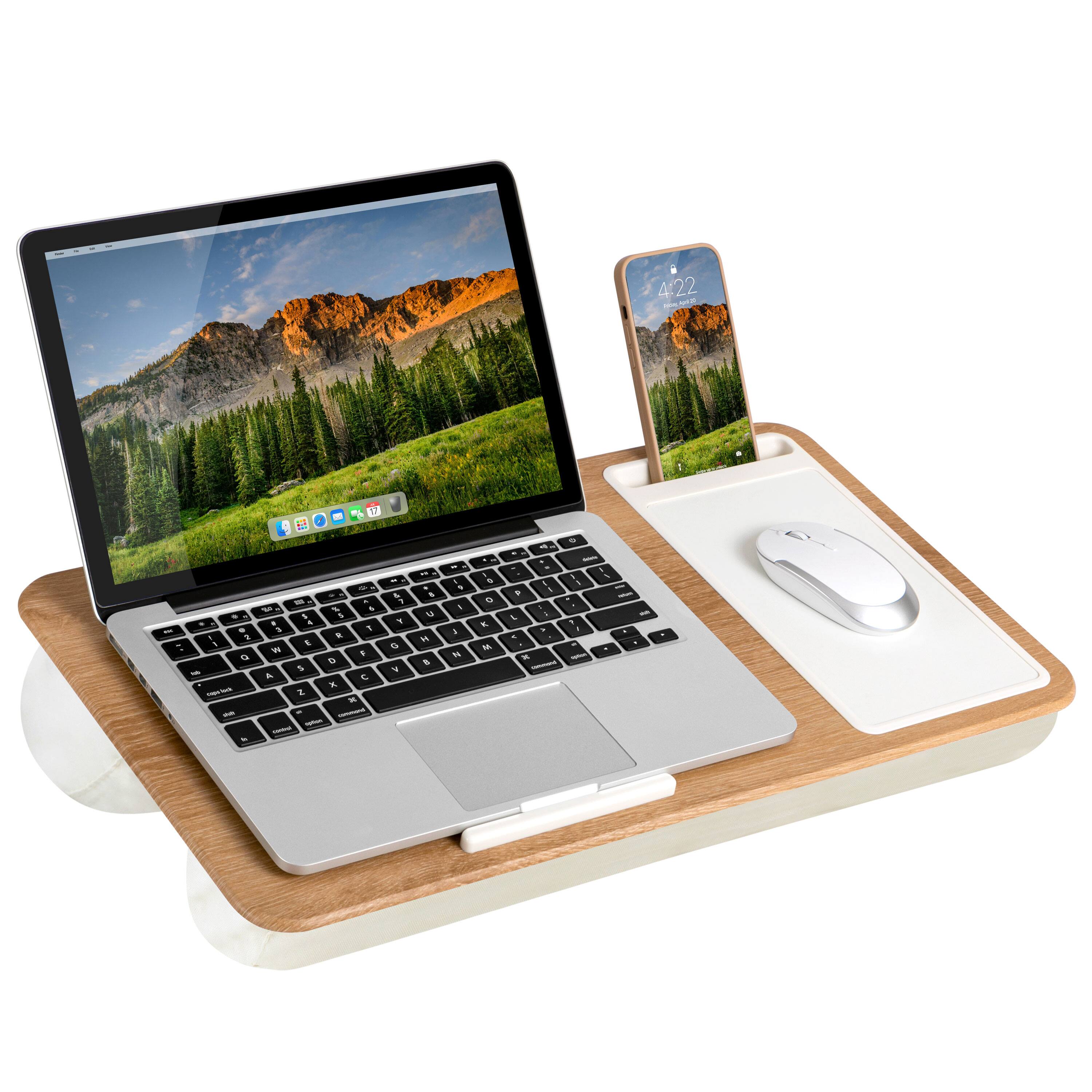 LapGear - Home Office Lap Desk (Fits up to 15" Laptop) - White Oak Woodgrain