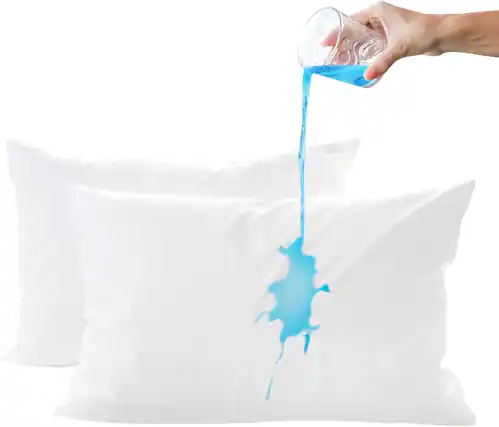 Front. Fairpeak - 4 Pack King Size Pillow Protectors – Waterproof, Noiseless, TPU Coated Covers with Hidden Zipper, Oeko-TEX Certified - White.