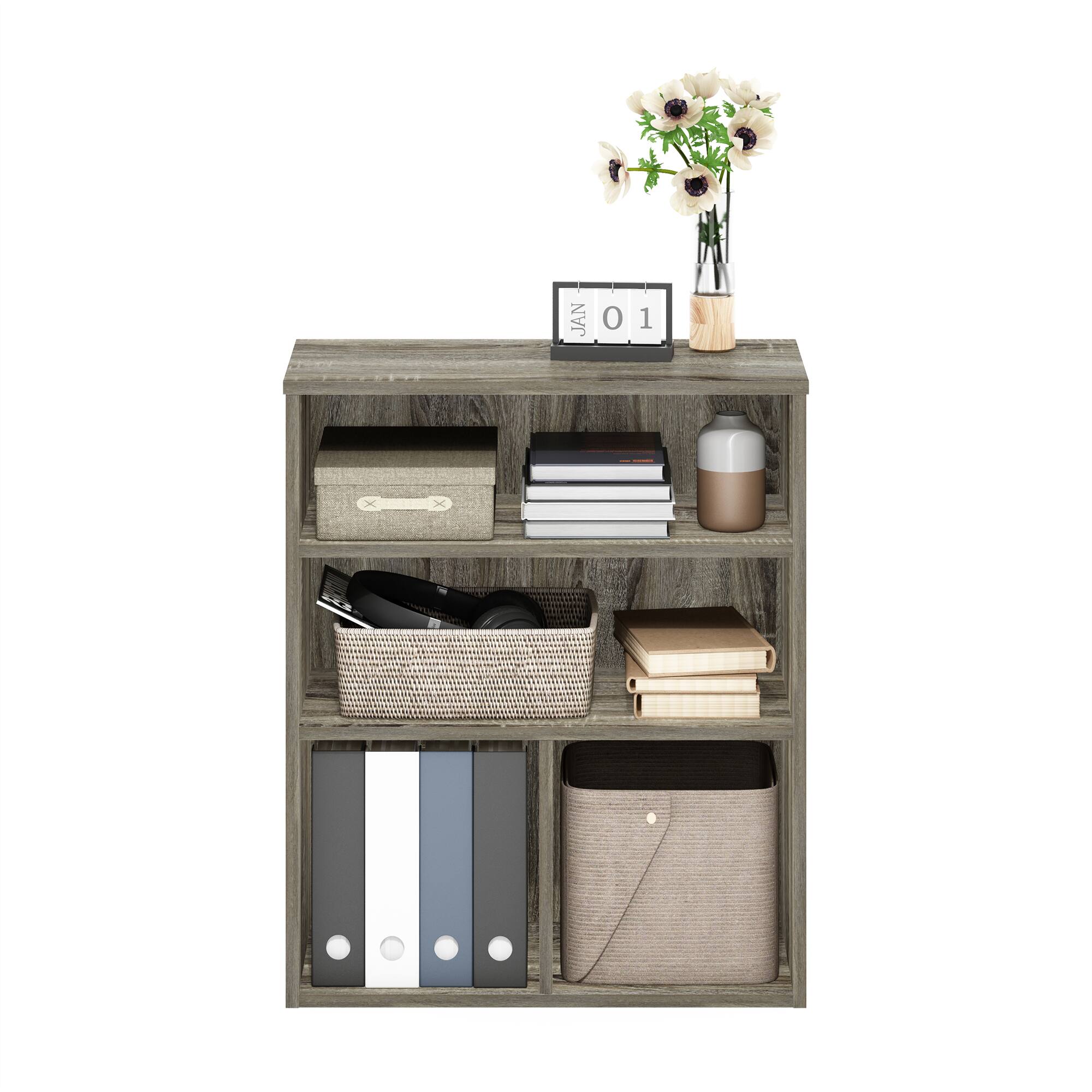 Alt View 3. Furinno - Pasir 3 Tier Display Bookcase - French Oak.