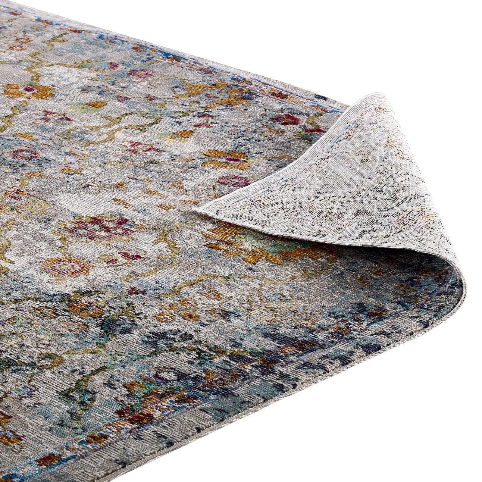 Alt View 4. Modway - Success Manuka Distressed Vintage Floral Lattice Area Rug - Multicolored.