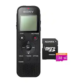 Sony - Digital Voice Recorder with Built-in USB and 32GB Micro SD Card Bundle
