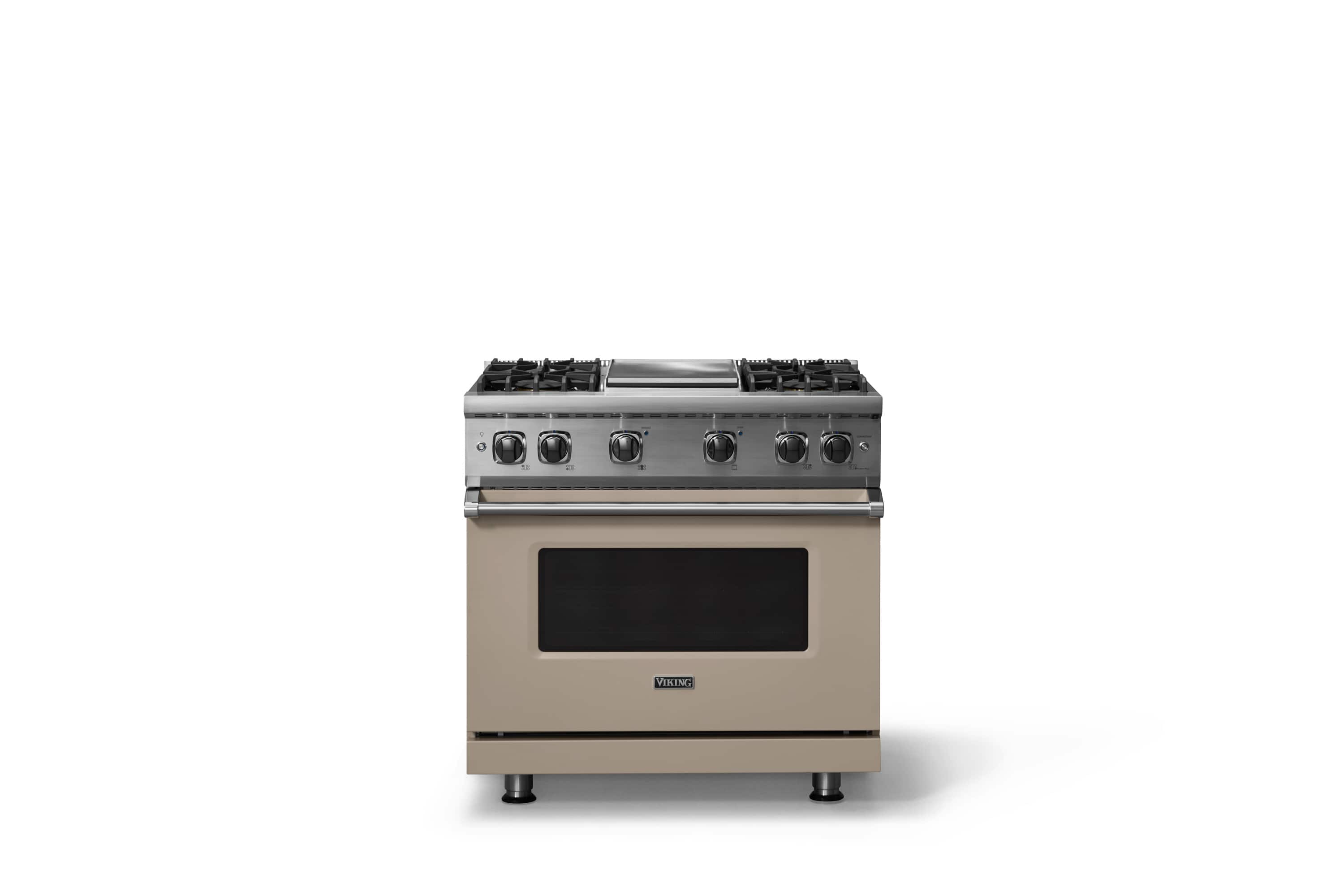 Front. Viking - 5.1 Cu. Ft. 36"W Freestanding LP Gas Sealed 4 Burner Range with Griddle - Nantucket.