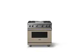 Viking - 5.1 Cu. Ft. 36"W Freestanding LP Gas Sealed 4 Burner Range with Griddle - Nantucket