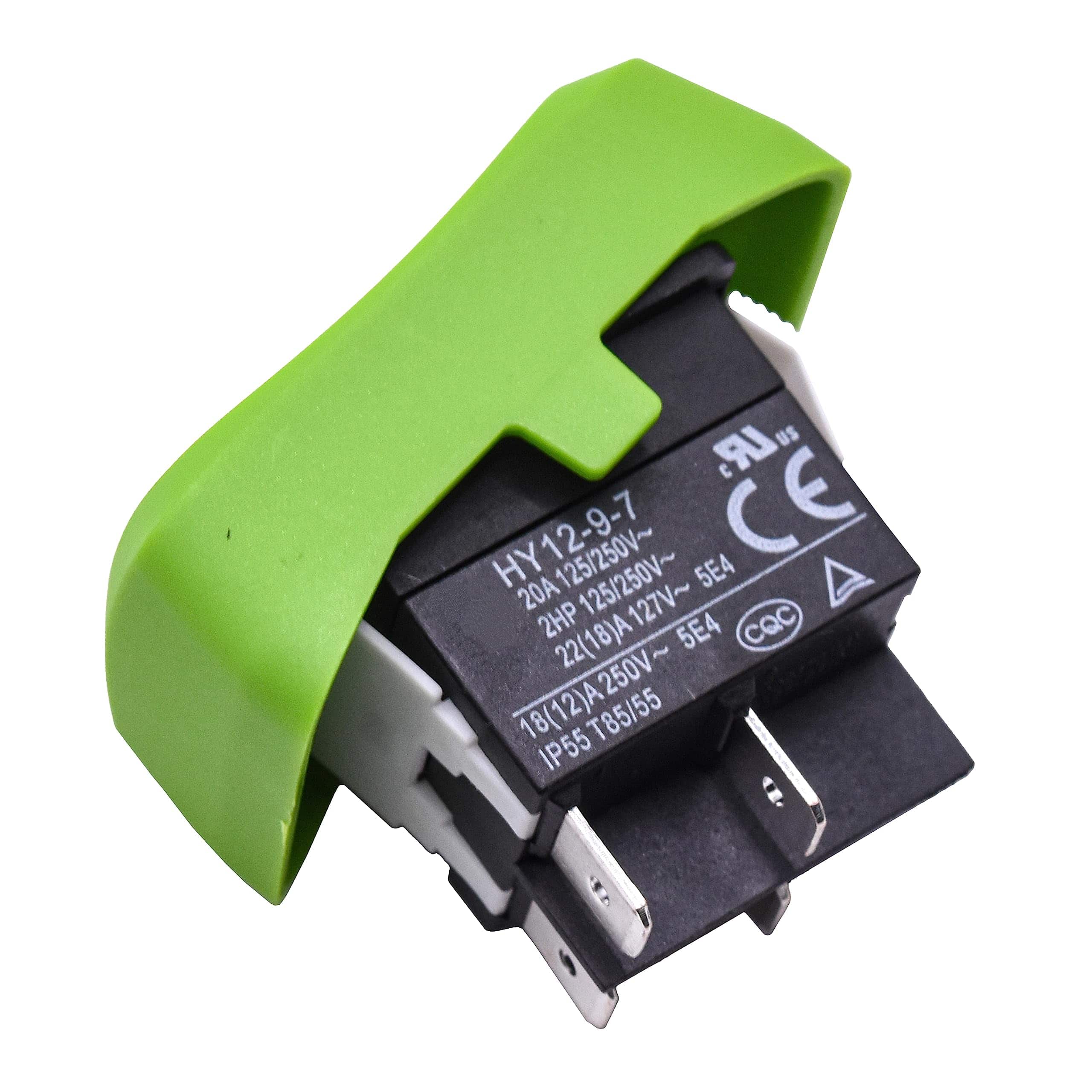 HQRP - On-Off Rocker Switch 4-Prong 20 A 125 V-250 V UL Listed for KEDU HY12-9-7 - Green