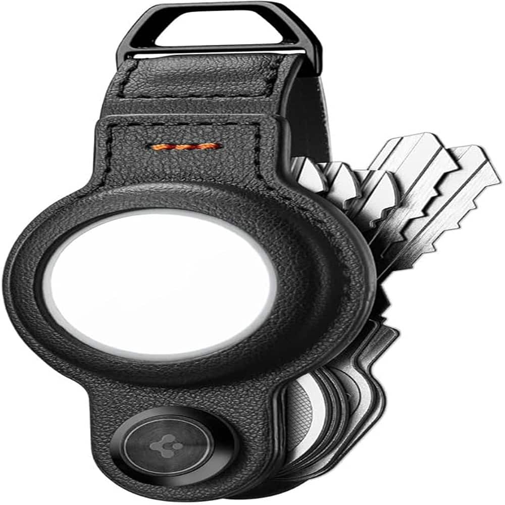 RTMB - Valentinus Pro Key Organizer for AirTag, Holds 5-6 Keys, Keychain - Color: Black (With Airtag Slot)