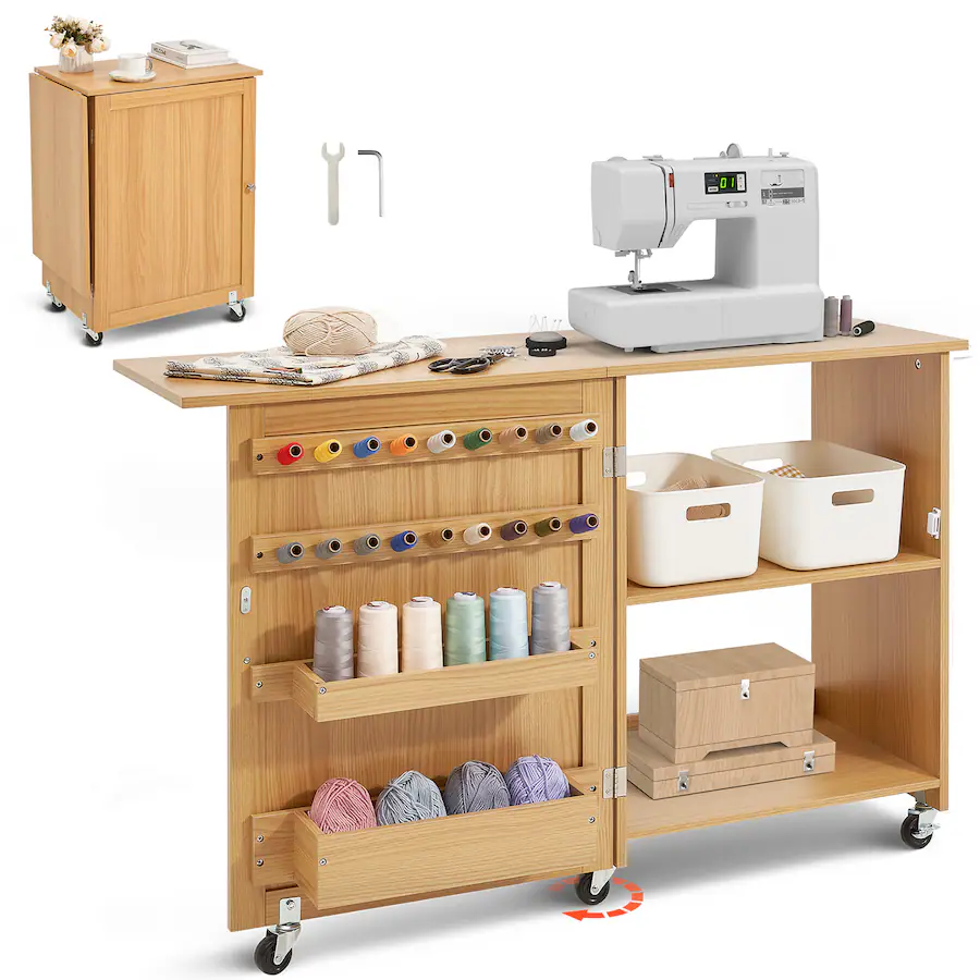 Felting Machine Table VEVOR Folding Sewing Table, Multipurpose Sewing Machine Table with ...
