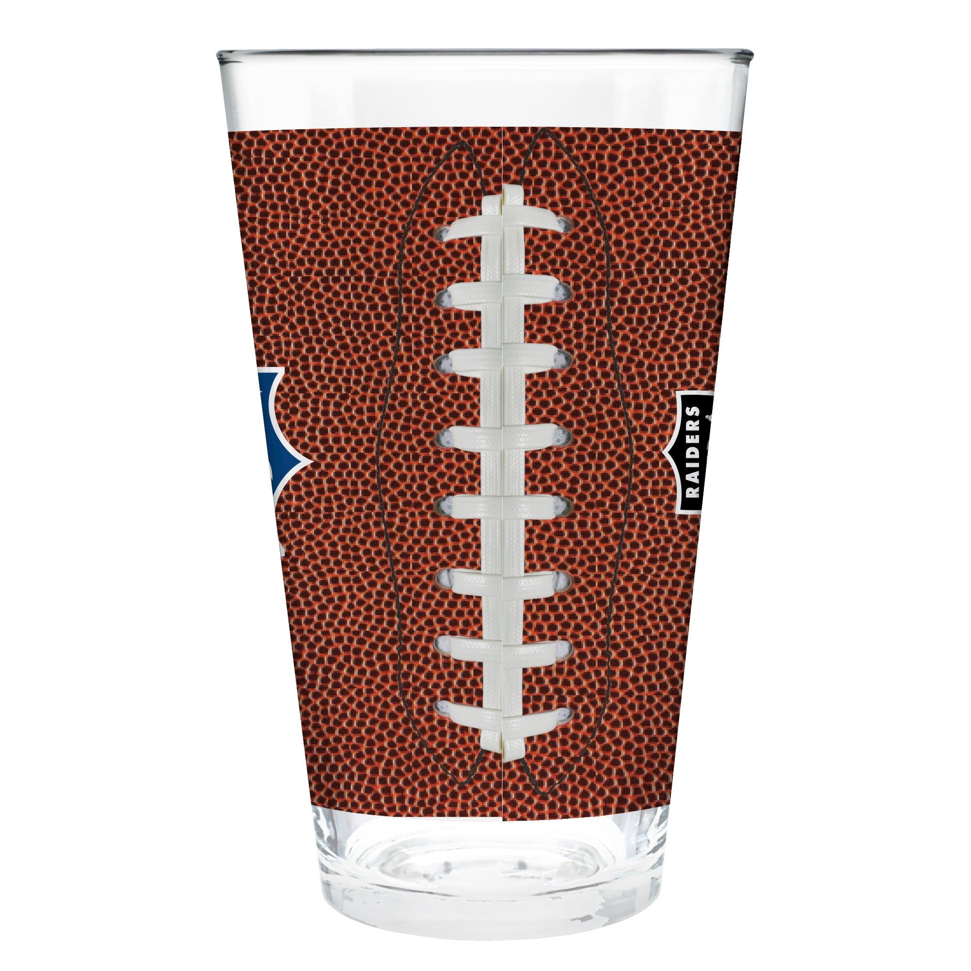 Alt View 2. Great American Products - Las Vegas Raiders 16oz. Game Ball Pint Glass - Brown.