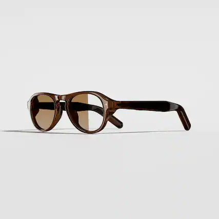 Front. VONDER - PALERMO AI Glasses Translate, Call & Remember, 16h+, Premium Audio, Privacy-First, Clear to Brown Transitions Lenses - Whiskey.