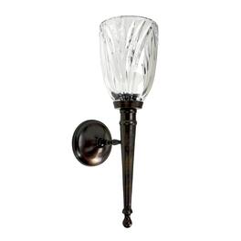 Things2Die4 - Wall Candle Sconce Finish Lead Crystal Glass 11.75 in Metal Mount - Bronze