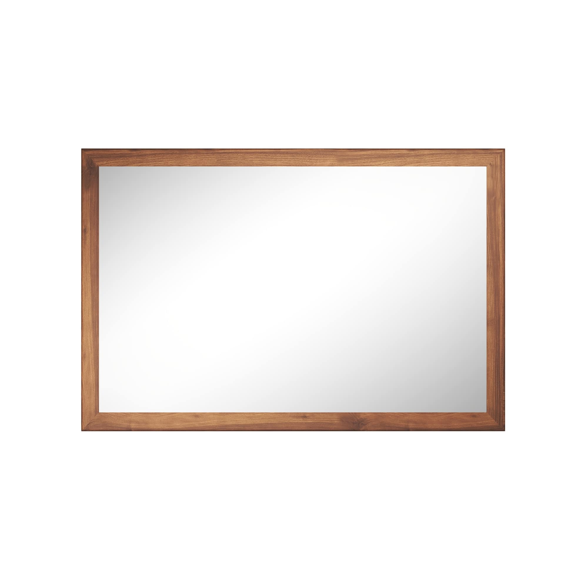 Boyel Living | | 32 in W x 48 in L Dark Wood Grain Rectangular Slanted Edge Aluminum Framed Wall Bathroom Vanity Mirror | Best Buy