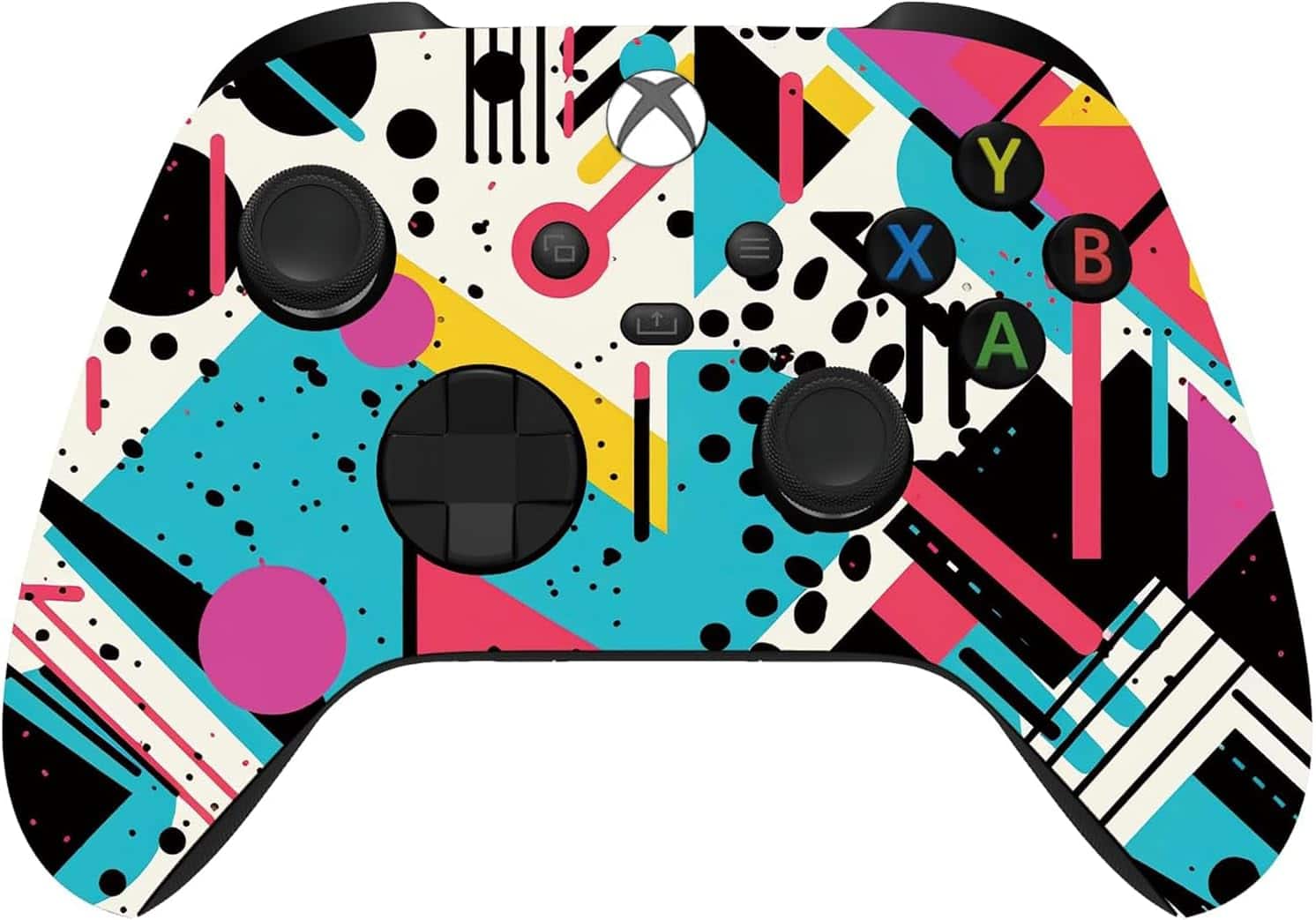 Custom Controllerzz - Xbox Wireless Custom Controller for Xbox One, Xbox Series X, Xbox Series S & PC - Retro Abstract - Multi