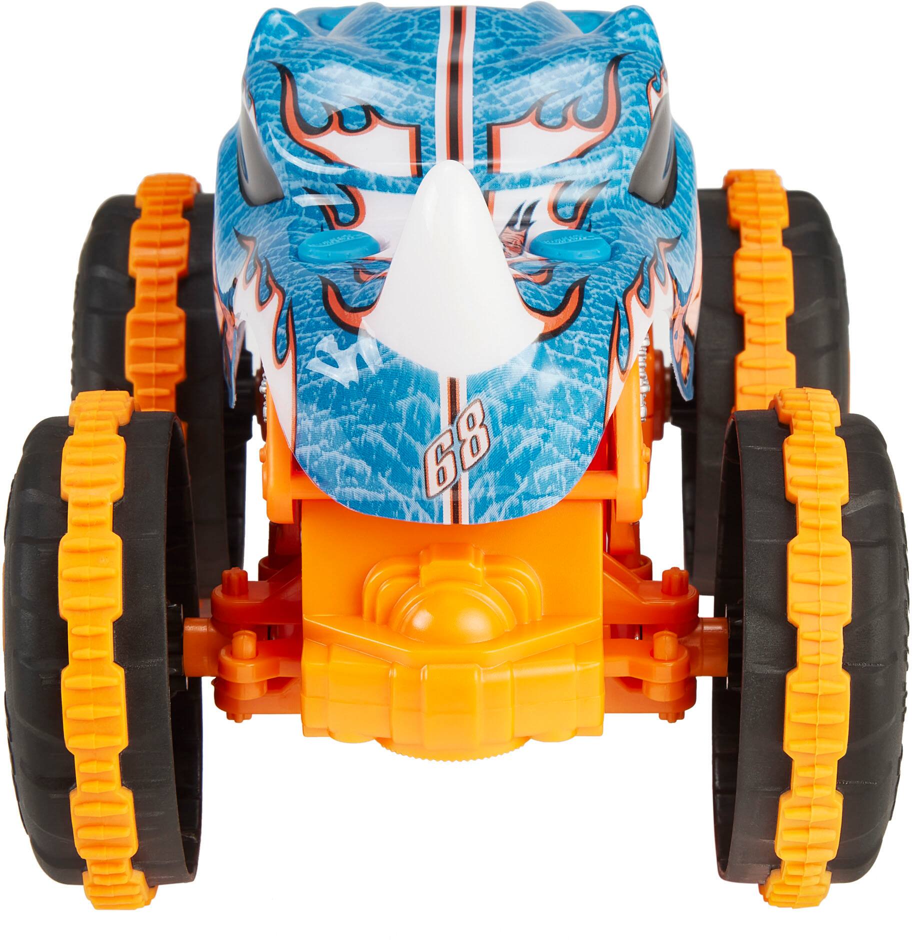 Alt View 1. Hot Wheels - Monster Trucks 1:24 Scale Rhinomite RC Vehicle - Blue/Orange.