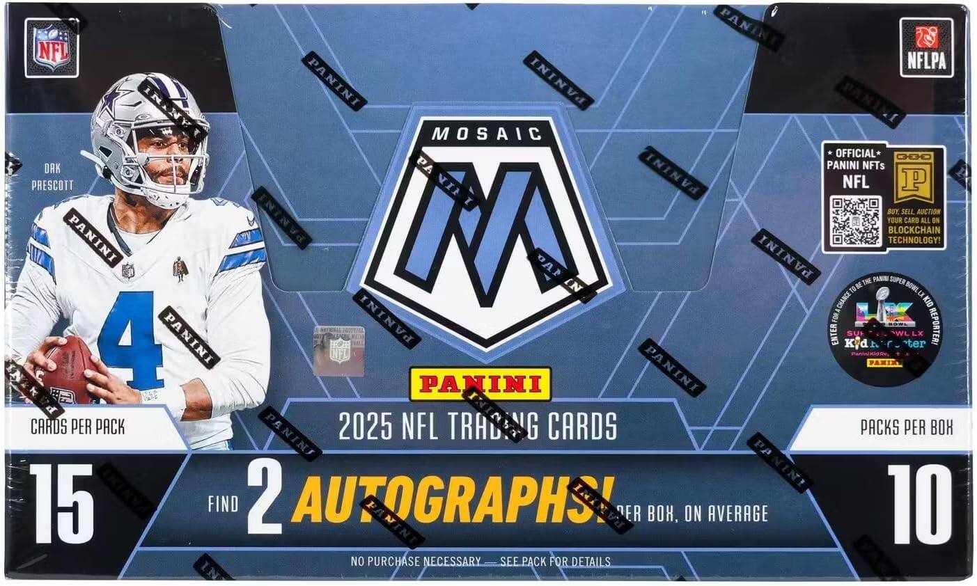PANINI NFL NELPA PANINI PANINI PANINI MOSAIC OFFICIAL* DD DAK A9 PANINI PANINI NFTs PRESCOTT VI NFL P BUY SELL AUCTION PANINI PANINI N YOUR BLOCKCHAIN TECHNOLOGY! CARD ALL ON A PANINI PANINEI SUPER IN BE THE TO SOWL LX CHANCE KID PANINI FOR 4 PANINI TB ENTER Kyd K SU ter REPORTER! PANINI PANINI CARDS PER PACK PANINI 2025 NFL TRADING CARDS PACKS PER BOX. ON AVERAGE 10 NO PURCHASE NECESSARY SEE PACK FOR DETAILS IN