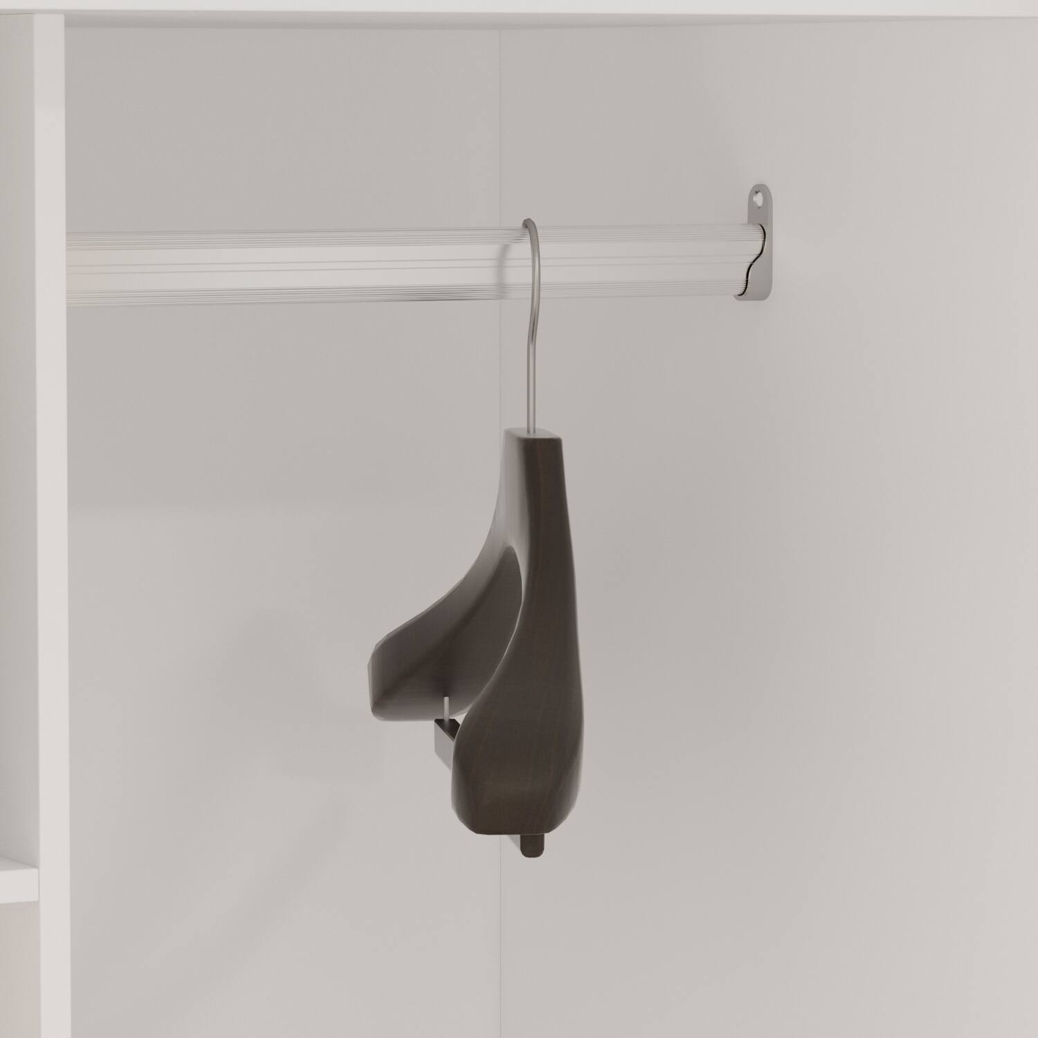 Back. FUFU & GAGA - FUFU&GAGA Minimalist Wardrobe with Anti - Tip & Hanging Rod - White.