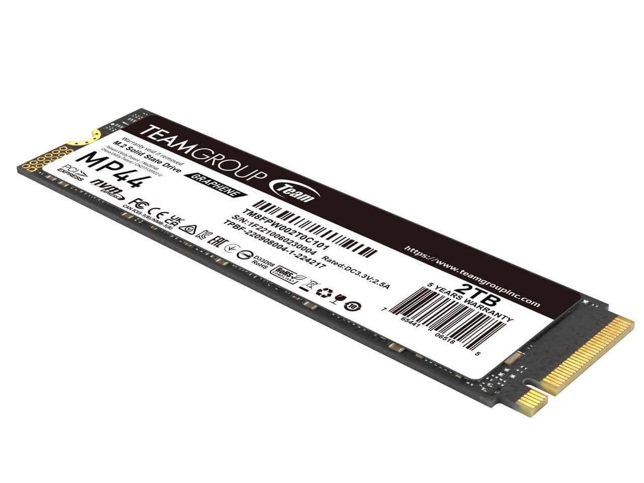 Team Group MP44 M.2 2280 2TB PCIe 4.0 x4 NVMe SSD (R/W up to 7400