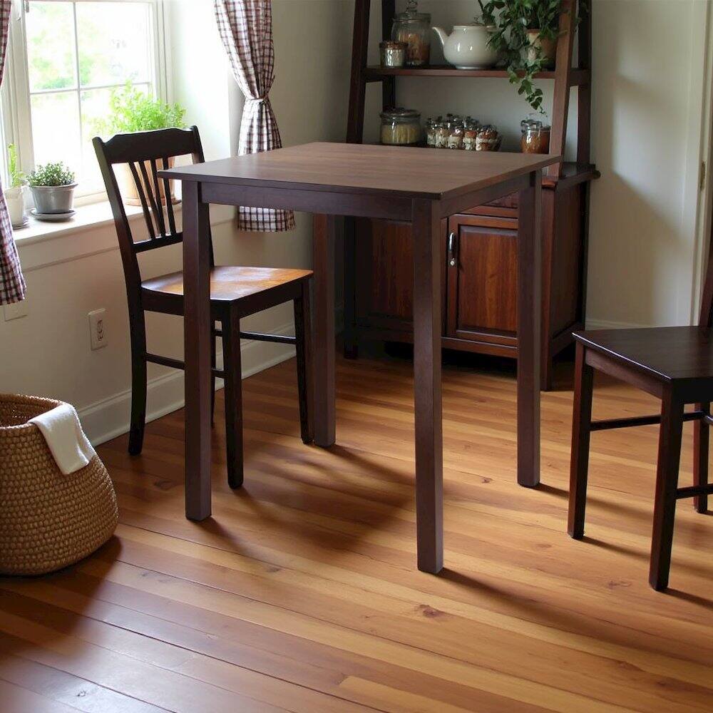 Angle. FurniFact - Square Pub Table – Bar Height Dining Table for Kitchen or Bistro - Walnut.