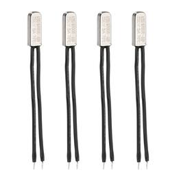 Unique Bargains - 4pcs KSD9700 Thermostat 70C Normally Open N.O Temperature Switch 250V 5A Thermal Protector Metal - Black