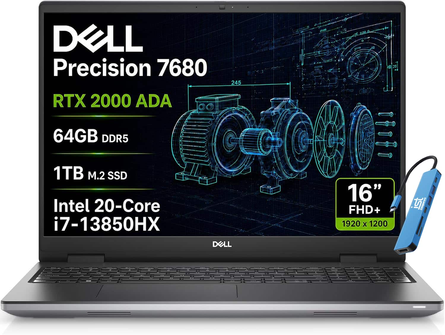 DELL Precision 7680 RTX 2000 ADA  
245  
mipo  
220 prase  

DC  
64GB DDR5  
1TB M.2 SSD Intel 20-Core i7-13850HX  
DELL  
16" FHD+ 1920 x 1200  
ts computers