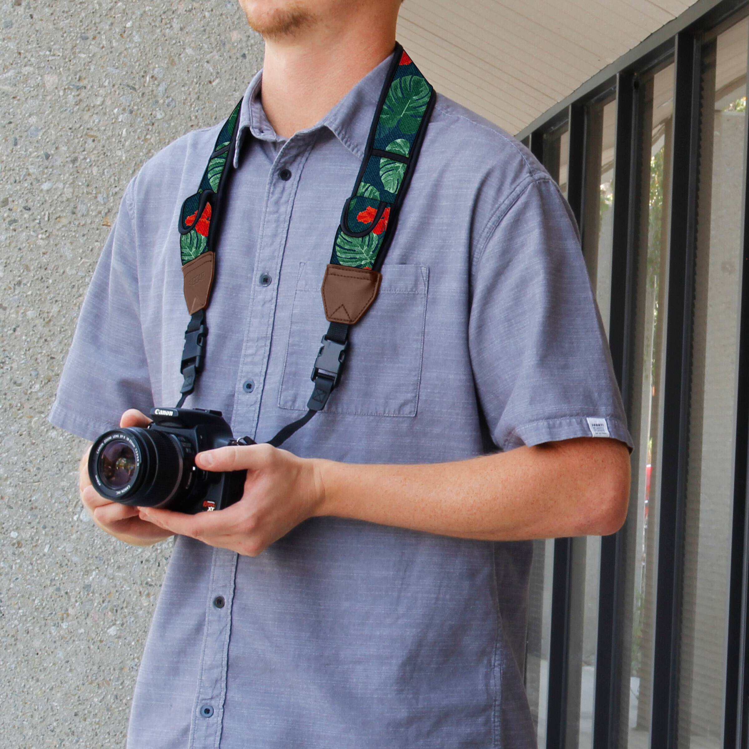 Alt View 5. USA Gear - Camera Strap with Tropical Neoprene Design and Quick Release Buckles.