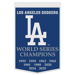 WinCraft - Los Angeles Dodgers Nine-Time World Series Champions 24" x 38" One-Sided Wool Banner - Multicolor