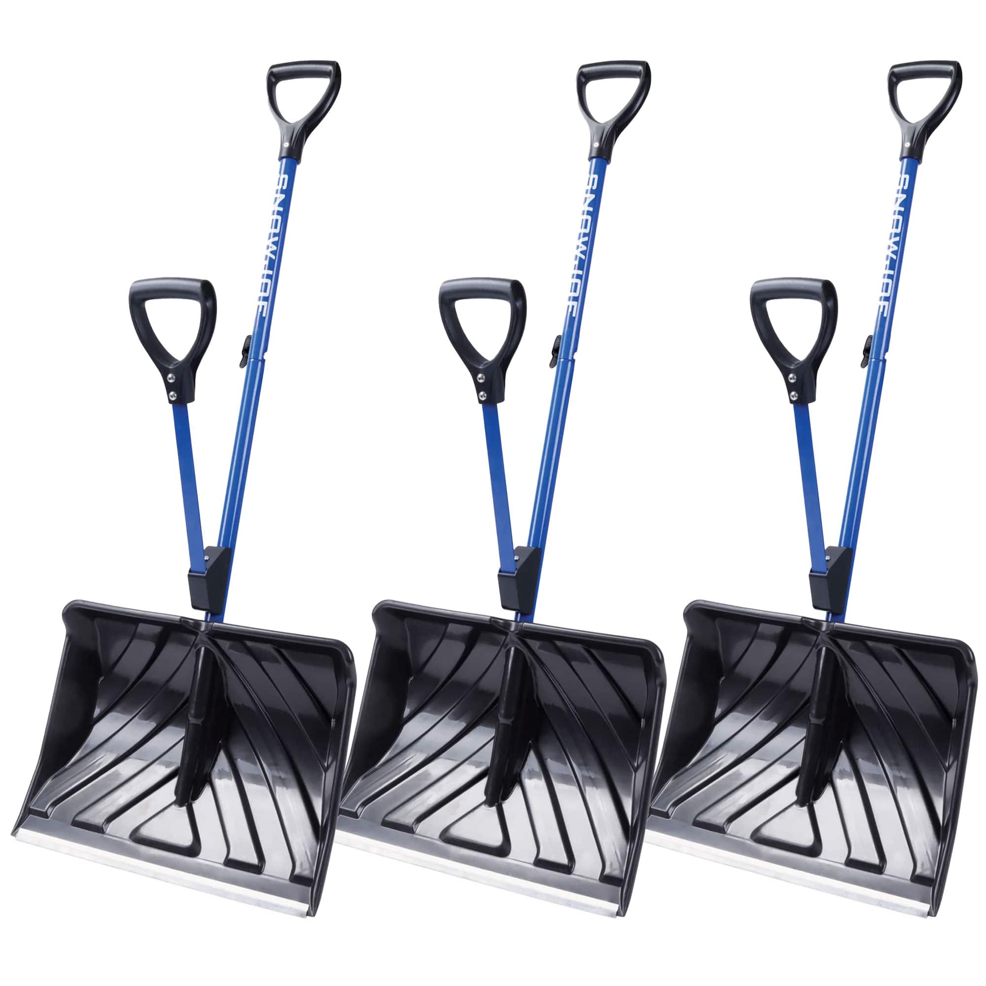 Snow Joe - 3 Pack Shovelution Snow Shovel with 20" Shovel Blade & Assist Handle - Blue / Black