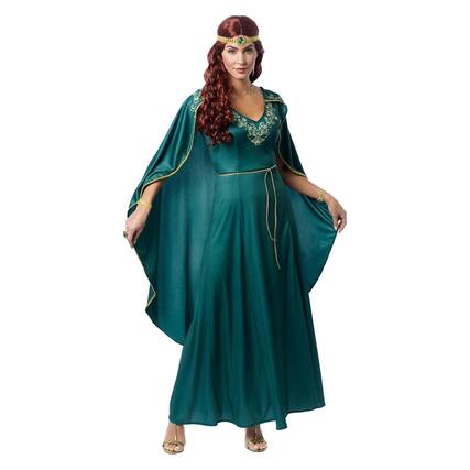 Front. Costume Culture by Franco - Emerald Queen Adult Costume | Medium - Green.