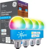 GE - Cync A19 Smart Matter Compatible LED Light Bulb (4 Pack) - Color Changing - Full Color - Front_Zoom