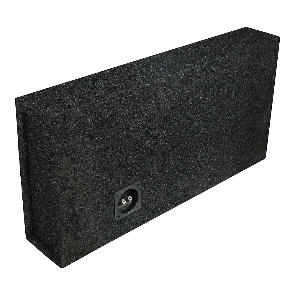 Back View: Atrend - 12" Single Sealed Shallow-Mount 5.5 Inch Height Subwoofer Truck Box - Charcoal
