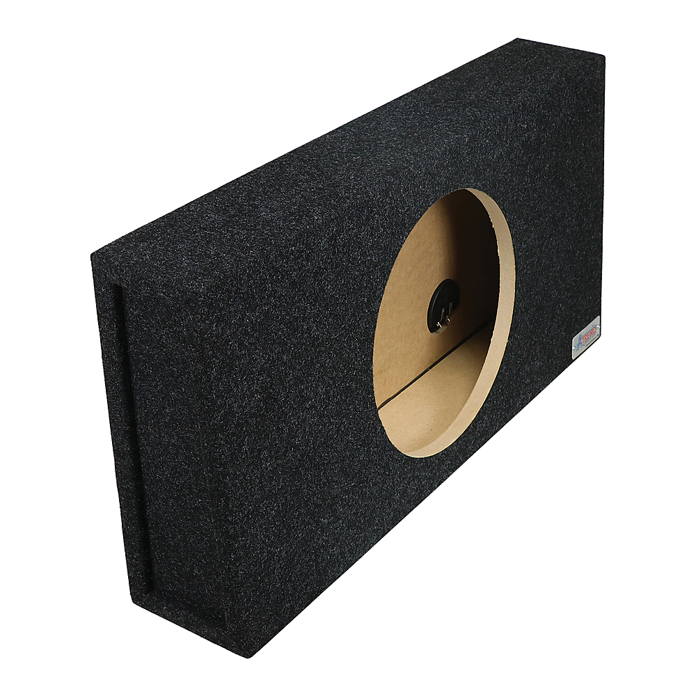 Angle View: Atrend - 12" Single Sealed Shallow-Mount 5.5 Inch Height Subwoofer Truck Box - Charcoal