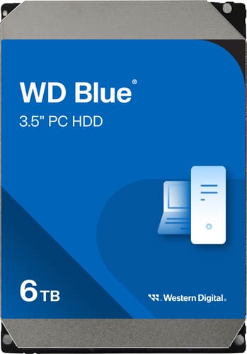 WD - Desktop Everyday 6TB Internal SATA Hard Drive for Desktops - Larger Front