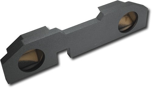 ATREND - 10" Dual Sealed Subwoofer Enclosure for 2002 or Later Dodge Ram Quad Cab Trucks - Charcoal - Larger Front