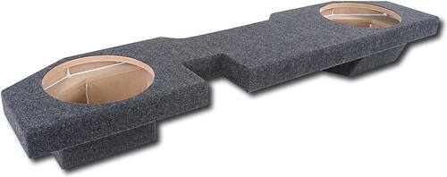 ATREND - 12" Dual Sealed Subwoofer Enclosure for 2002 or Later Dodge Ram Quad Cab Trucks - Charcoal - Larger Front