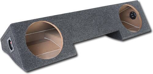 ATREND - 10" Dual Sealed Subwoofer Enclosure for 1996-2002 Dodge Ram Extended Cab Trucks - Charcoal - Larger Front