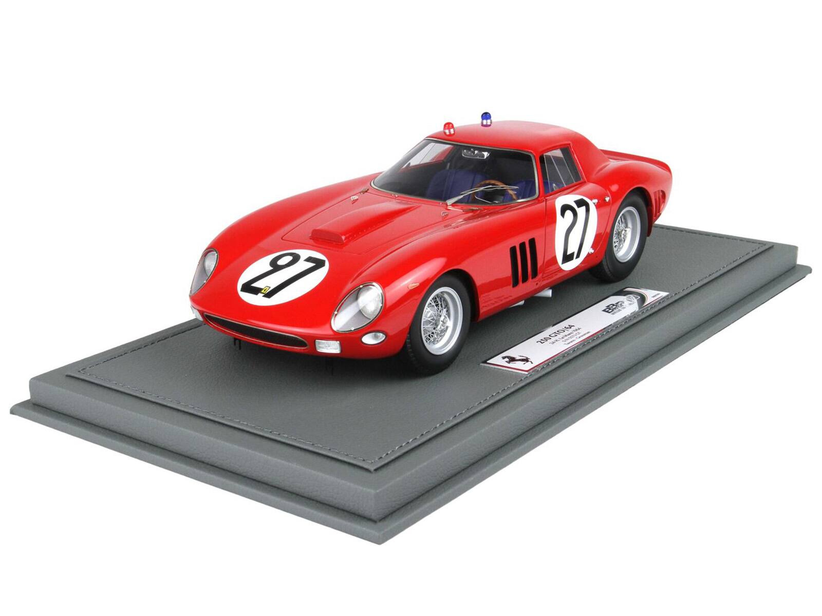 Alt View 6. BBR - Ferrari 250 GTO #27 "24 Hours of Le Mans" (1964) with DISPLAY CASE Limited Edition to 200 pieces 1/18 Model Car by BBR.