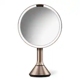 simplehuman - sensor mirror with touch-control brightness and dual light setting, stainless steel - Rose Gold