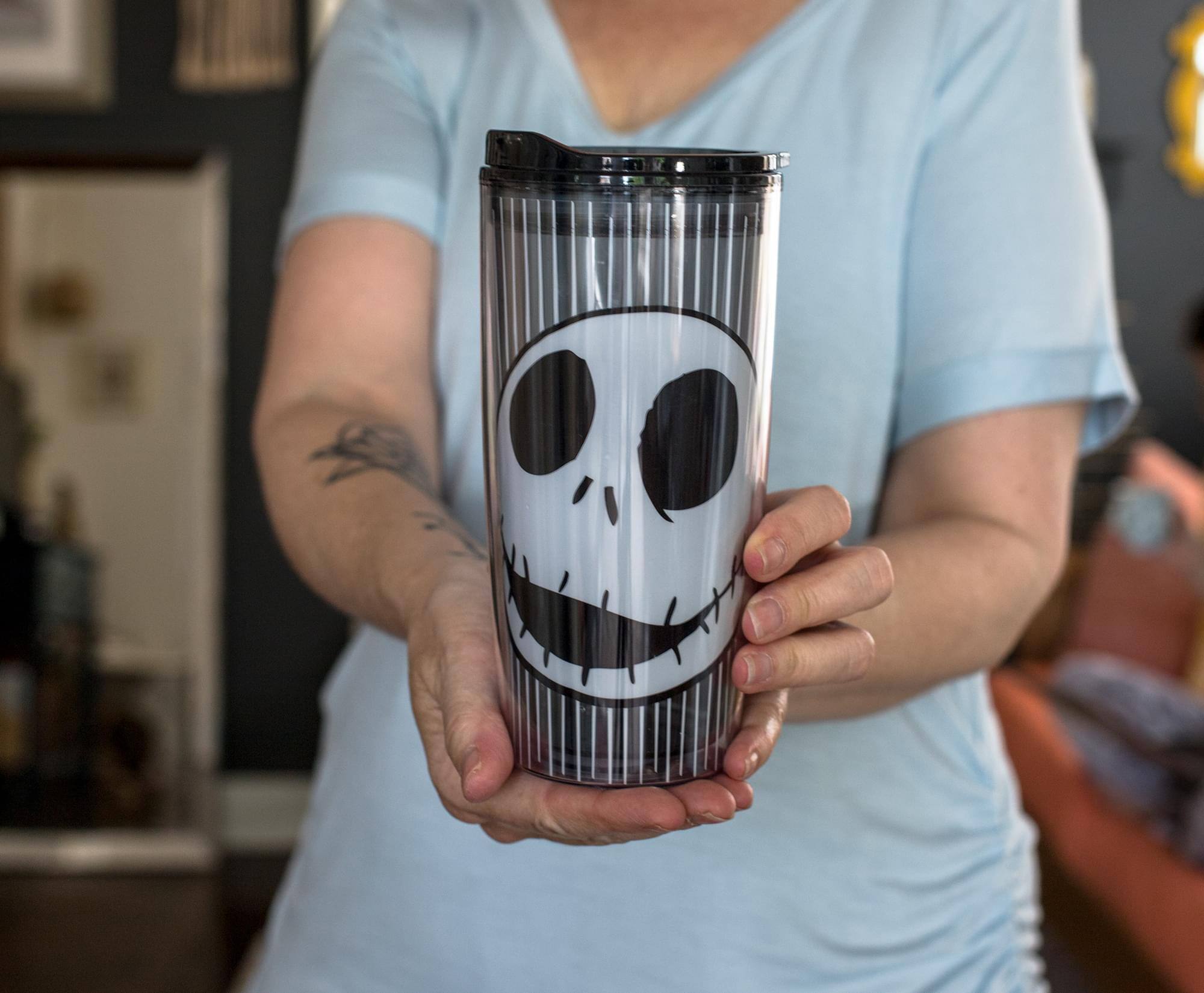 Alt View 10. Disney - Disney Nightmare Before Christmas Jack Skull Plastic Travel Tumbler | 20 Ounces - Black.